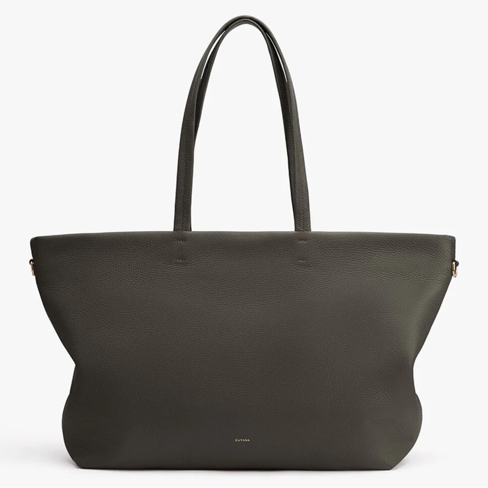 Cuyana Olive Green Leather Tote
